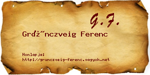 Grünczveig Ferenc névjegykártya